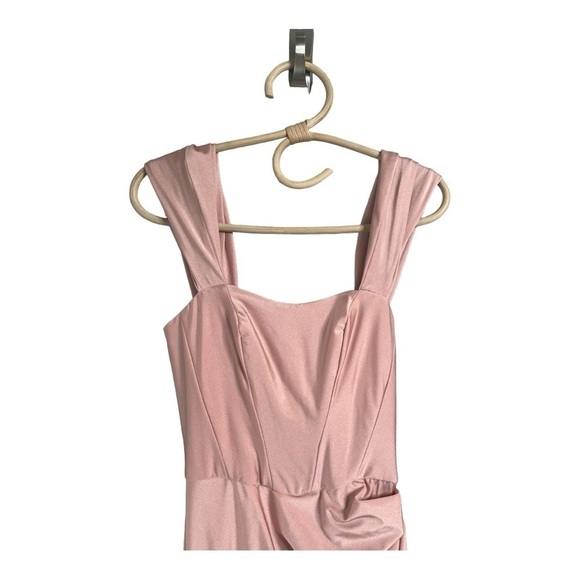 Cynthia & Sahar CS101 Off Shoulder Corset Stretch Satin Mermaid Toasted Sugar - Picture 5 of 16